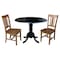 International Concepts 42 in. Dual Drop Leaf Table with 2 Splat Back Dining Chairs - 3 Piece Dining Set K46-42DP-C59-10P - alternate 1